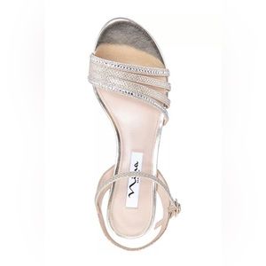 Nina Silver Rhinestone Sandal NIB